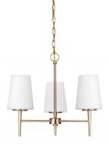 Generation Lighting 3140403EN3-848 - Driscoll contemporary 3-light LED indoor dimmable ceiling chandelier pendant light in satin brass go