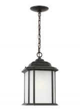 Generation Lighting 60531EN3-746 - Kent traditional 1-light LED outdoor exterior ceiling hanging pendant in oxford bronze finish with s