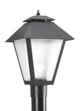Generation Lighting 82065EN3-12 - Polycarbonate Outdoor traditional 1-light LED outdoor exterior post lantern in black finish with fro