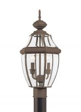 Generation Lighting 8229EN-71 - Lancaster traditional 2-light LED outdoor exterior post lantern in antique bronze finish with clear