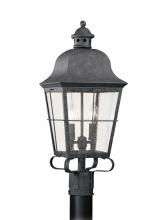 Generation Lighting 8262EN-46 - Chatham traditional 2-light LED outdoor exterior post lantern in oxidized bronze finish with clear s