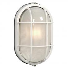 Galaxy Lighting 305013 WHT - Cast Aluminum Marine Light with Guard - White w/ Frosted Glass