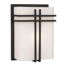 Galaxy Lighting L215640BK012A1 - LED Wall Sconce - in Black finish with Satin White Glass (Suitable for Indoor or Outdoor Use)
